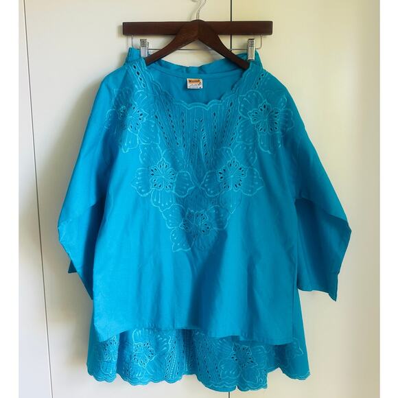 Vintage 90s Womens Cotton Skirt + Top Set Ethnic boho Vacation Size M/L Fit - Picture 2 of 10
